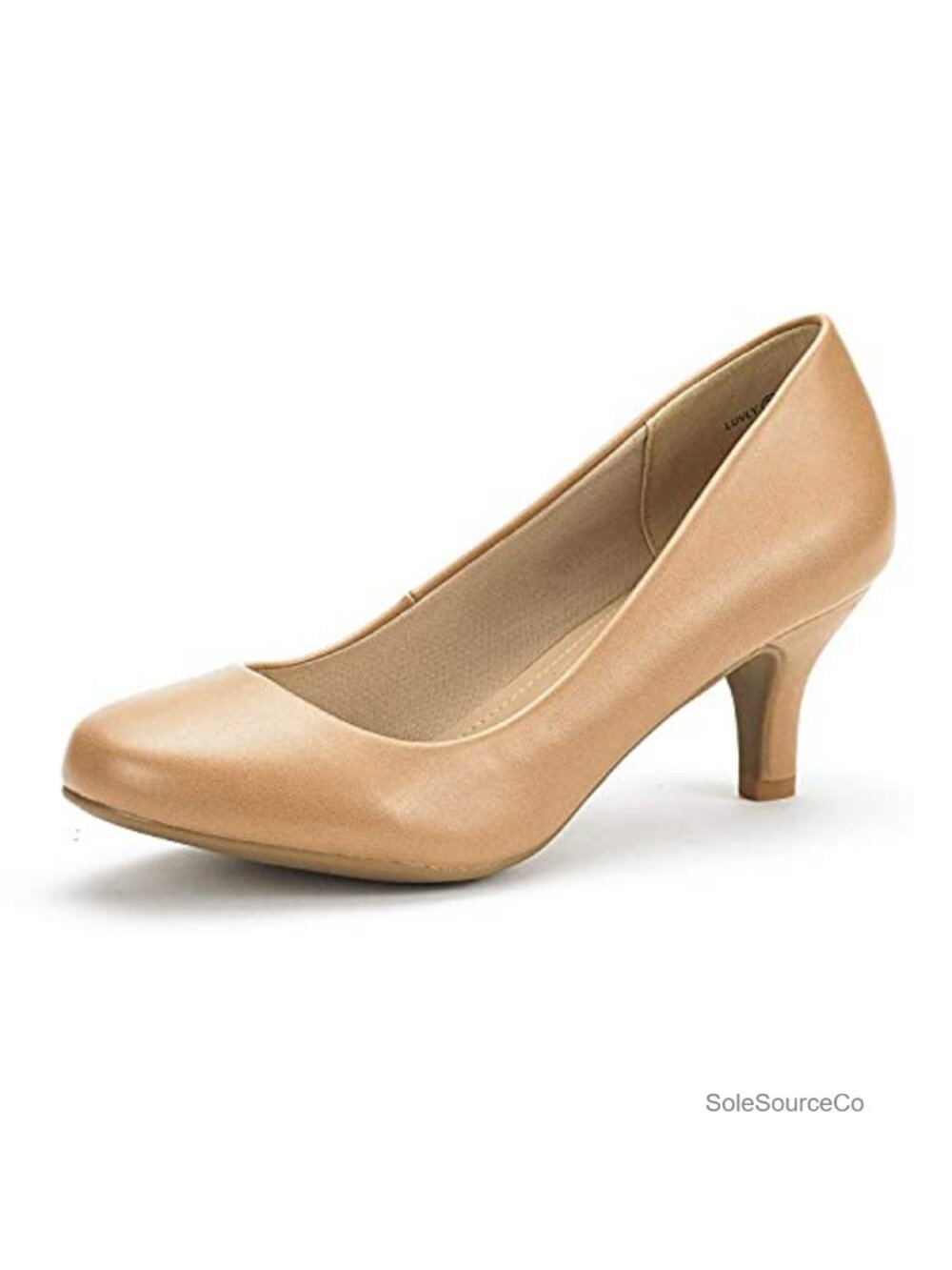 2.5" Round Toe Slip-On PU Kitten Heels Pumps Women's Comfortable (80 chars)